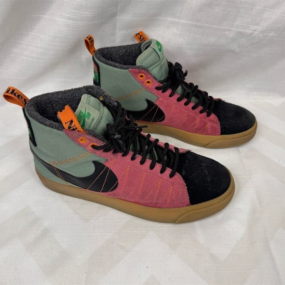 Nike SB Blazer Mid Premium Suede Sneakers Jade‎ Green Red Size 8